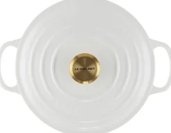 Rund støbejernsgryde 2,4L White