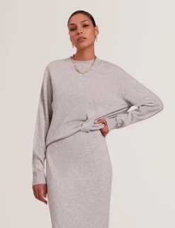 SAMANA Twist Waist Knit Midi Dress