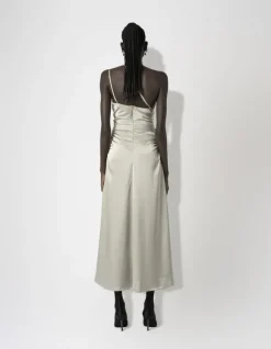 Satin Asymmetric Slip Dress