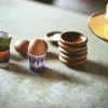 70s ceramics egg cups island set of 4
