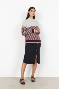 SC-NESSIE STRIPE 71 Pullover Bordeaux