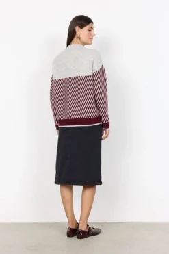 SC-NESSIE STRIPE 71 Pullover Bordeaux