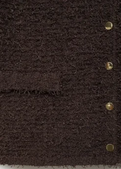 Short-sleeved bouclé cardigan