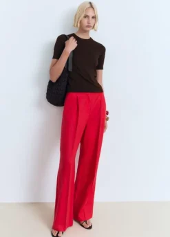 Short-sleeved fine-knit sweater