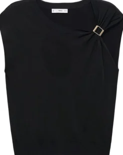 Short-sleeve jumper with metallic d