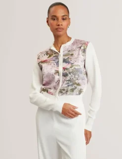 SISILLA Printed Woven Front Cardiga