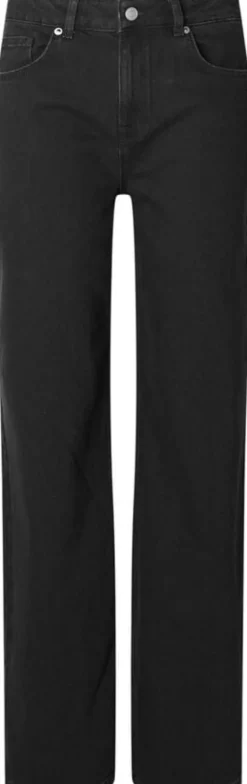 SLFALICE HW WIDE LONG BLACK JEANS N