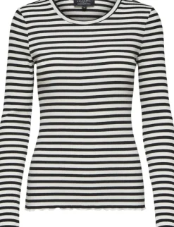 SLFANNA LS CREW NECK TEE STR S NOOS