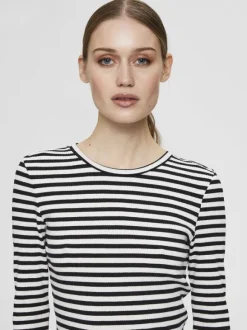 SLFANNA LS CREW NECK TEE STR S NOOS