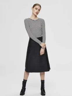 SLFANNA LS CREW NECK TEE STR S NOOS