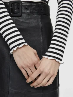 SLFANNA LS CREW NECK TEE STR S NOOS
