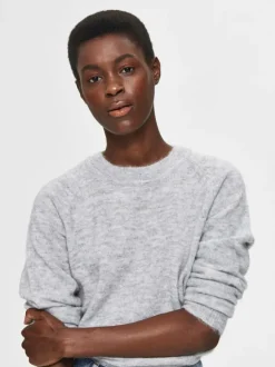 SLFLULU LS ALPACA BLEND KNIT O-NECK NOOS