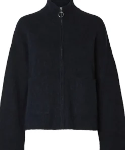 SLFSIA RAS LS ALPACA BLEND KNIT ZIPPER CARDIGAN