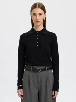 SLFTHEA LS KNIT MERINO COLLAR NECK