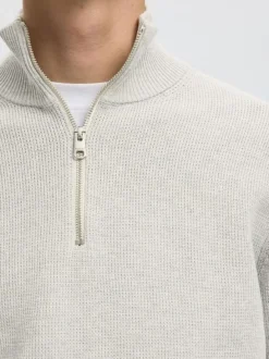 SLHDANE LS KNIT STRUCTURE HALF ZIP