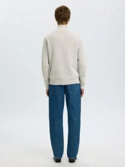 SLHDANE LS KNIT STRUCTURE HALF ZIP