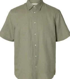 SLHREGCLAY LINENBLEND SS SHIRT CLA