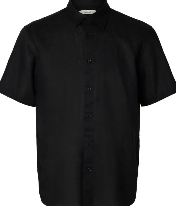 SLHREGCLAY LINENBLEND SS SHIRT CLA