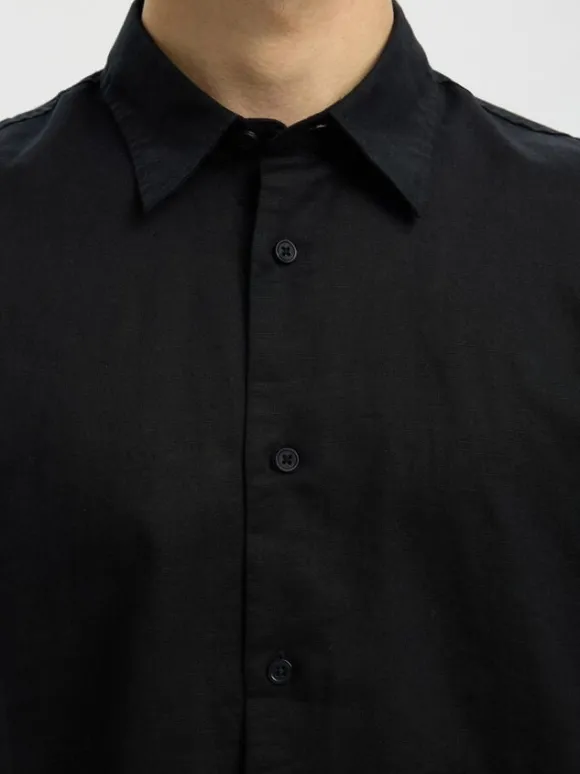 SLHREGCLAY LINENBLEND SS SHIRT CLA