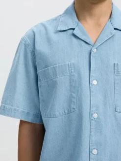 SLHRLXCARLO DENIM SS SHIRT RESORT