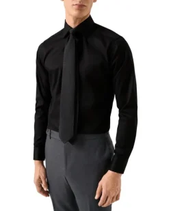 Slim Fit Black Signature Twill Shirt