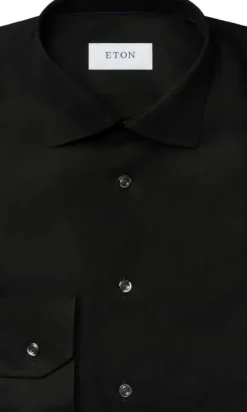 Slim Fit Black Signature Twill Shirt