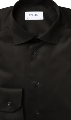 Slim Fit Black Signature Twill Shirt