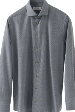 Slim Fit Brown Houndstoothmerino Wool Shirt