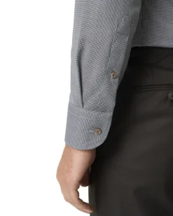 Slim Fit Brown Houndstoothmerino Wool Shirt