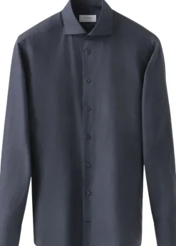 Slim Fit Navy Blue Semi Solid Signature Dobby Shirt