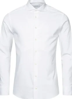 Slim Fit White Solid Four-Flex Stretch Shirt