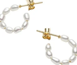 Small Hoop Pearl Earring