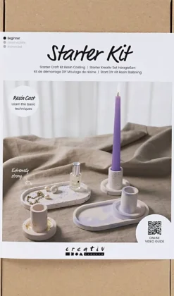 Start DIY Kit Resin Støbning, 3 lysestager og 2 fade