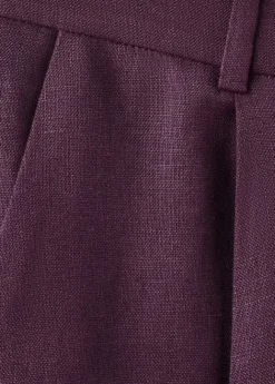 Straight-fit linen suit trousers