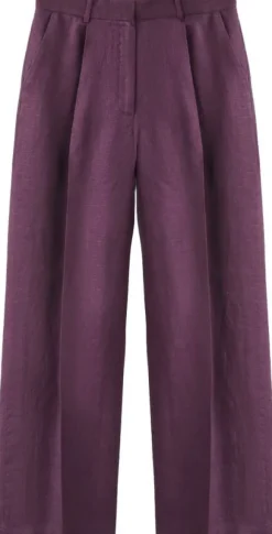 Straight-fit linen suit trousers