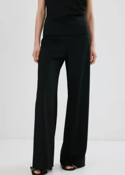 Straight-fit trousers with elastic