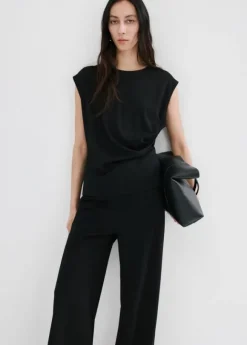 Straight-fit trousers with elastic