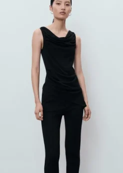 Straight mid-rise trousers