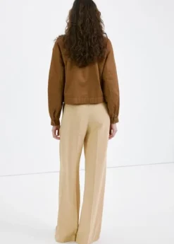 Straight mid-rise trousers