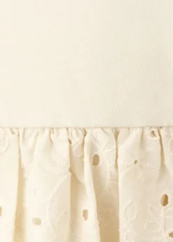 Strapless dress with broderie angla