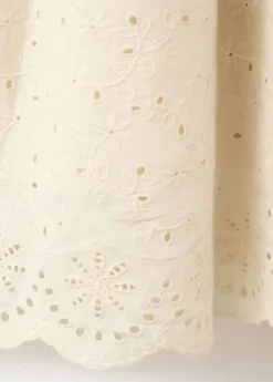 Strapless dress with broderie angla