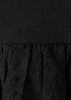 Strapless dress with broderie angla
