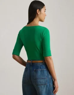 Stretch Cotton Boatneck Tee