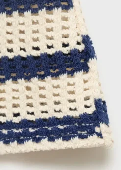 Striped crochet shorts