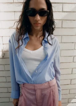 Striped lyocell shirt