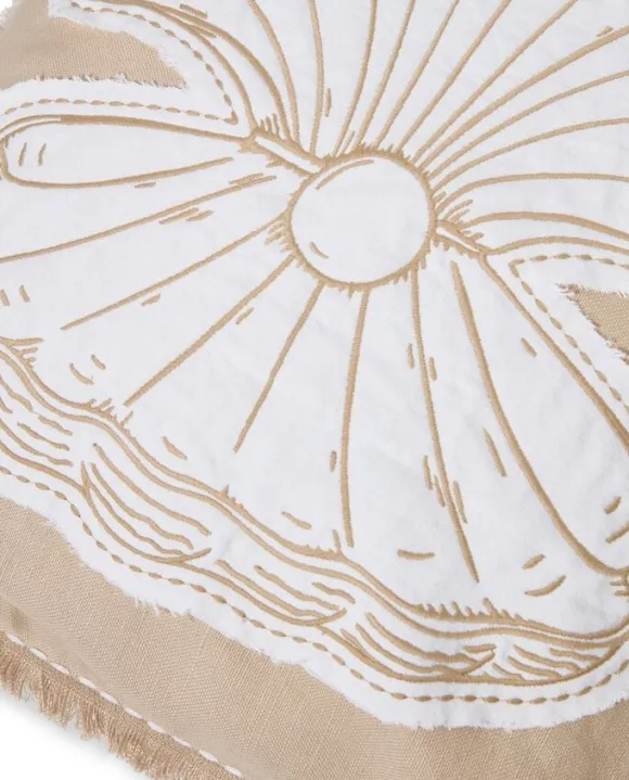 Summer Embroidered Patch Linen/Cotton Pillow Cover