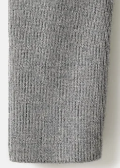 Sweater with asymmetrical roll neck