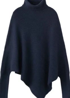 Sweater with asymmetrical roll neck