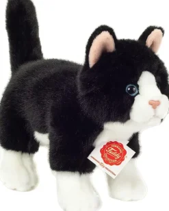 Teddy Hermann - Stående sort-hvid kat 20 cm