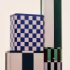 Tin Container-Large-Blue and off-wh